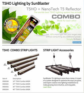 Sunblaster T5 HO Combo Fixture With Nano Tech Reflector - Garden Effects -Indoor and outdoor Garden Supply 